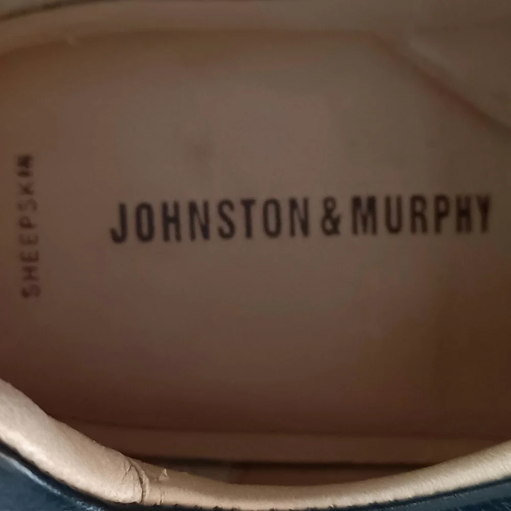 Johnston & Murphy Mens Black Pebbled Leather Split Toe Oxfords 20-7222 Size 12 M